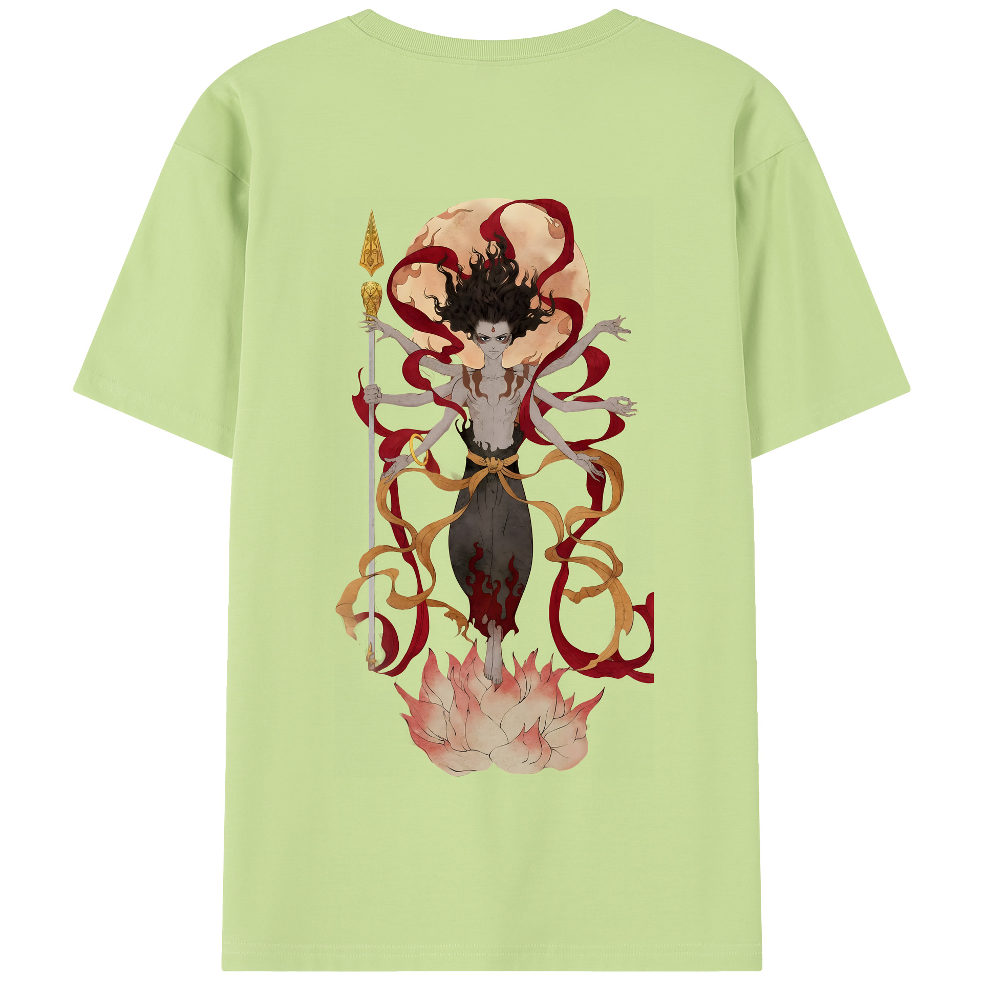 （画像用） Ne Zha 2 ナタ 魔童の大暴れ 綿100％半袖Tシャツ（背面プリント）